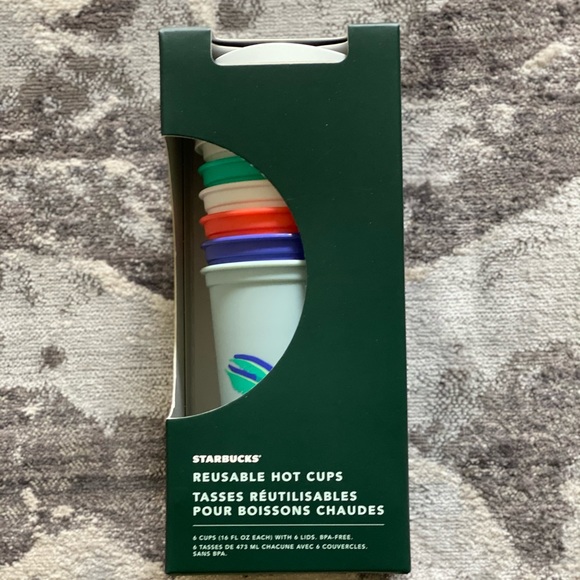 Set of 6 Starbucks Reusable Cups - Picture 2 of 3